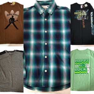 Lot of 5 Boys 8 / M Shirts Long & Short Sleeve